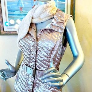 Black and White Gold Satin Vest